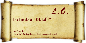 Leimeter Ottó névjegykártya